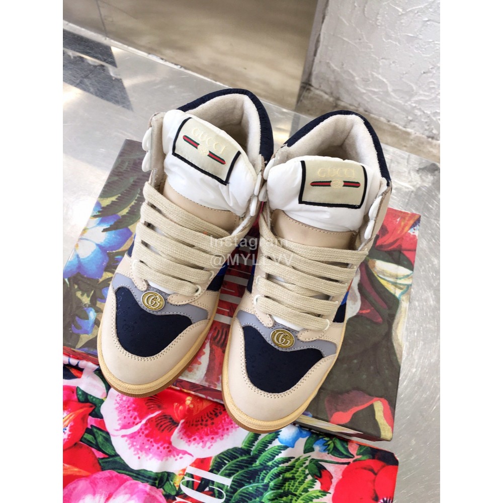 Gucci Winter Warm Wool High Top Sneakers For Men And Women Gray