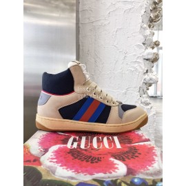 Gucci Winter Warm Wool High Top Sneakers For Men And Women Gray