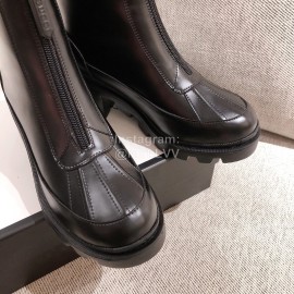 Gucci Winter Leather Wool High Heeled Boots For Women Black