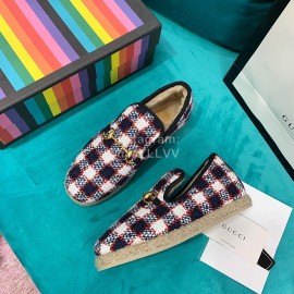 Gucci Winter New Plaid Warm Wool Flat Heel Shoes For Women