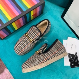 Gucci Winter Fashion Plaid Warm Wool Flat Heel Shoes For Women