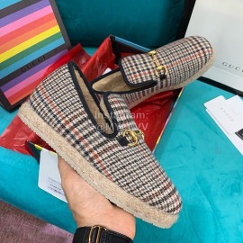 Gucci Winter Fashion Plaid Warm Wool Flat Heel Shoes For Women