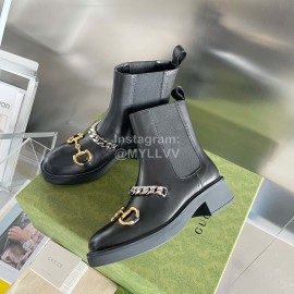 Gucci Autumn Winter New Horsebit Black Leather Chelsea Boots 