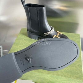 Gucci Autumn Winter New Horsebit Black Leather Chelsea Boots 