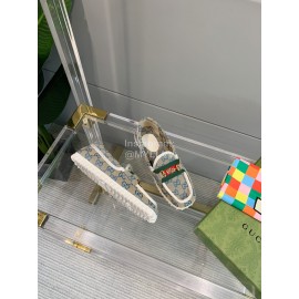 Gucci Classic Jacquard Horsebit Loafers For Women Blue