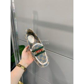 Gucci Classic Jacquard Horsebit Loafers For Women Blue