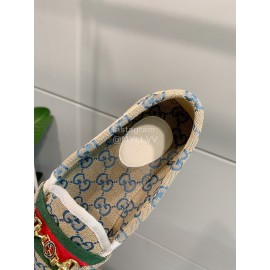 Gucci Classic Jacquard Horsebit Loafers For Women Blue