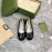 Gucci Carved Double G Flat Ballet Shoes For Women Black