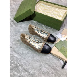 Gucci Carved Double G Flat Ballet Shoes For Women