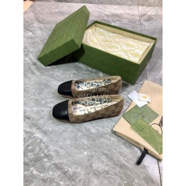 Gucci Carved Double G Flat Ballet Shoes For Women