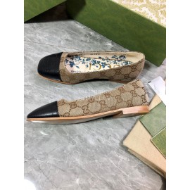 Gucci Carved Double G Flat Ballet Shoes For Women