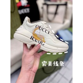 Gucci Calf Leather Thick Soled Sneakers For Men And Women