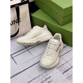 Gucci Calf Leather Thick Soled Sneakers For Men And Women