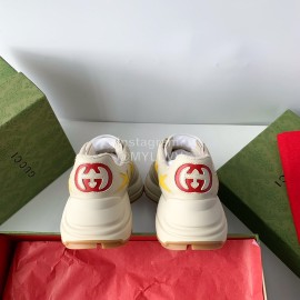 Gucci Calf Leather Yellow Star Thick Soled Casual Sneakers For Men And Women