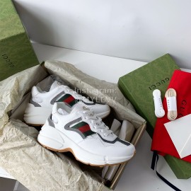 Gucci Calf Leather Thick Soled Casual Sneakers For Men And Women