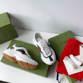 Gucci Calf Leather Thick Soled Casual Sneakers For Men And Women