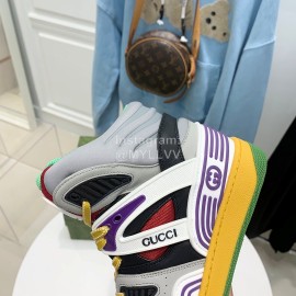 Gucci Calf Leather High Top Sneakers For Men And Women Gray