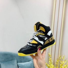 Gucci Calf Leather High Top Sneakers For Men And Women Black