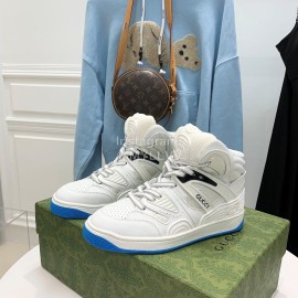 Gucci Calf Leather High Top Sneakers For Men And Women White
