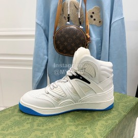 Gucci Calf Leather High Top Sneakers For Men And Women White