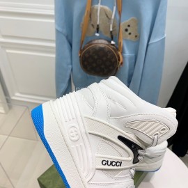 Gucci Calf Leather High Top Sneakers For Men And Women White