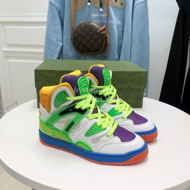Gucci Calf Leather High Top Sneakers For Men And Women Green