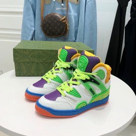 Gucci Calf Leather High Top Sneakers For Men And Women Green