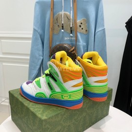 Gucci Calf Leather High Top Sneakers For Men And Women Green