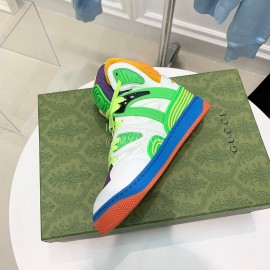 Gucci Calf Leather High Top Sneakers For Men And Women Green