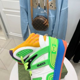 Gucci Calf Leather High Top Sneakers For Men And Women Green