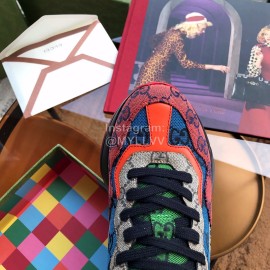 Gucci Calf Leather Thick Soled Casual Lace Up Sneakers For Men And Women