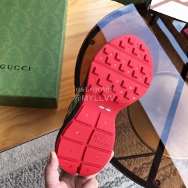 Gucci Calf Leather Thick Soled Casual Lace Up Sneakers For Men And Women