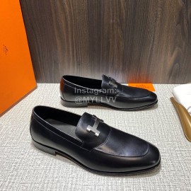 Hermes Blaise Leather H Buckle Loafers For Men
