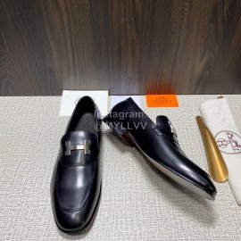 Hermes Blaise Leather H Buckle Loafers For Men