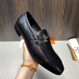 Hermes Blaise Leather H Buckle Loafers For Men