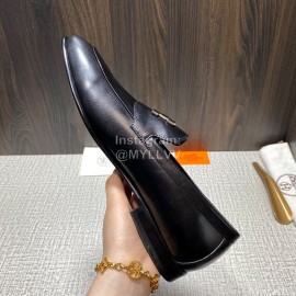 Hermes Blaise Leather H Buckle Loafers For Men