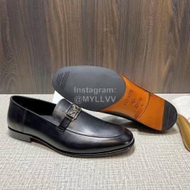 Hermes Blaise Leather Vintage Loafers For Men Black