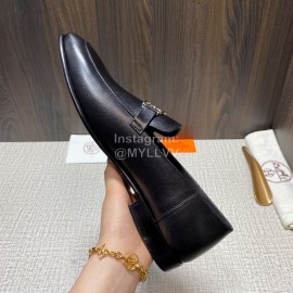 Hermes Blaise Leather Vintage Loafers For Men Black