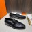 Hermes Blaise Black Leather Vintage Loafers For Men