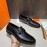 Hermes Blaise Black Leather Vintage Loafers For Men