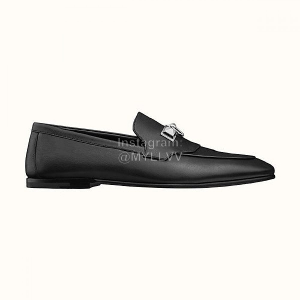 Hermes Blaise Leather Vintage Loafers For Men