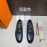 Hermes Leather Casual Blaise Loafers For Men Blue