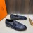 Hermes Leather Casual Blaise Loafers For Men Blue