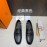 Hermes Leather Casual Blaise Loafers For Men Black