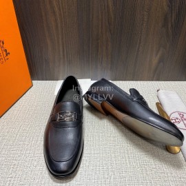 Hermes Leather Casual Blaise Loafers For Men Black