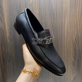 Hermes Leather Casual Blaise Loafers For Men Black