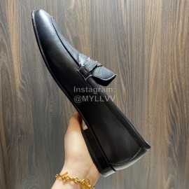 Hermes Leather Casual Blaise Loafers For Men Black
