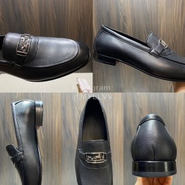 Hermes Leather Casual Blaise Loafers For Men Black