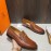 Hermes Leather Casual Blaise Loafers For Men Brown