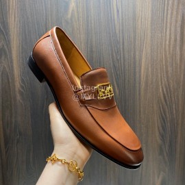 Hermes Leather Casual Blaise Loafers For Men Brown